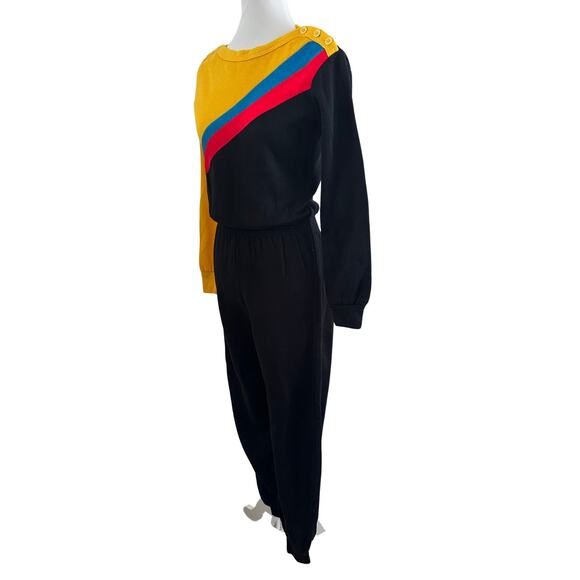 JCPenney 80's Color Block Sweatsuit,  Retro Athleisure Jogger Tracksuit Jr - Picture 2 of 8